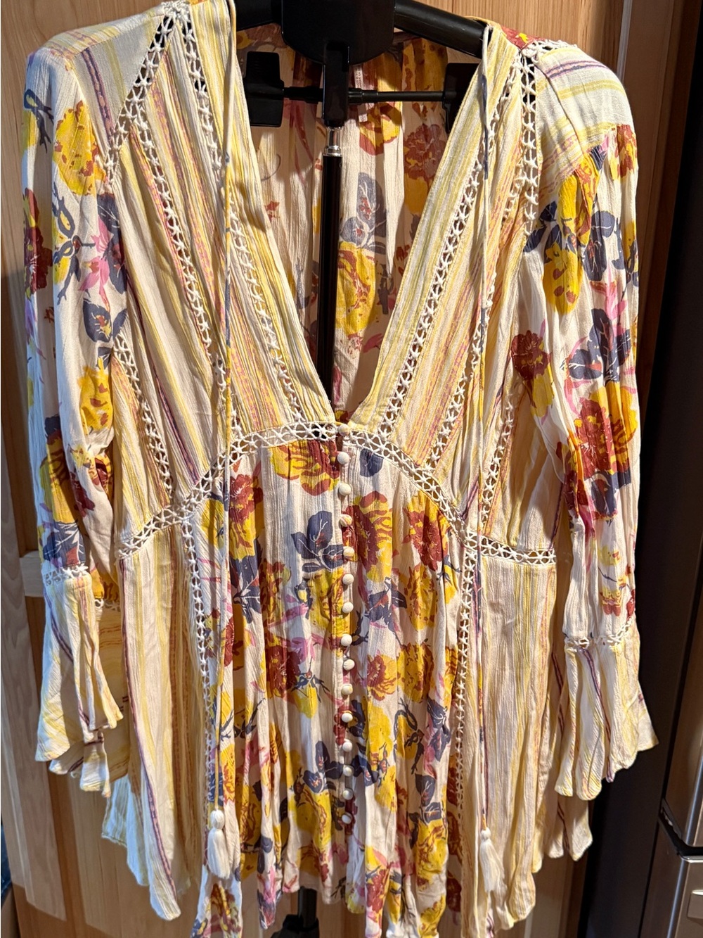 Free People "Lovestoned" Floral Lace Button-Down Tunic ✨
